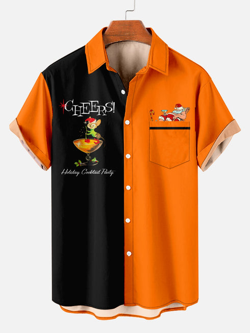 Men's Christmas Funny Graphic Short Sleeve Hawaiian Shirt
